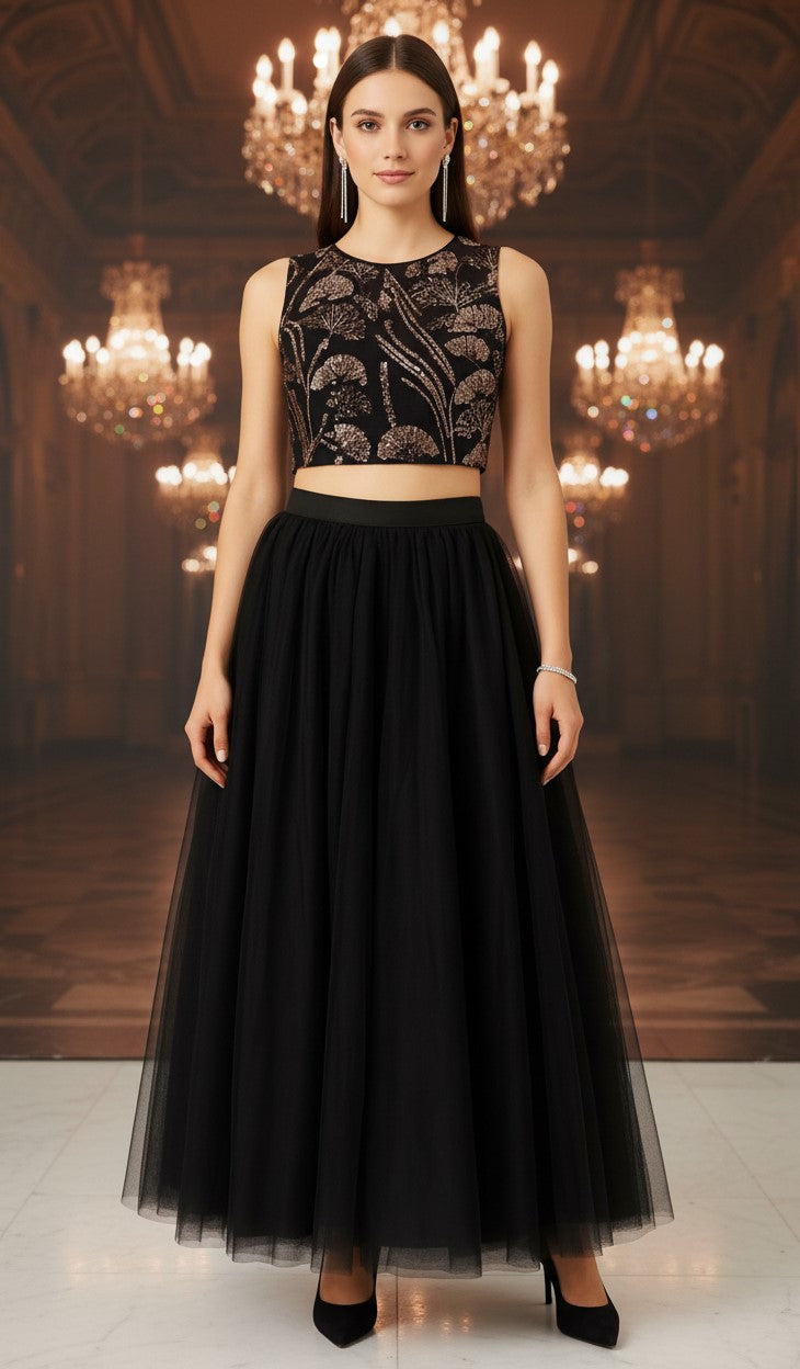 Two Piece Black Dress