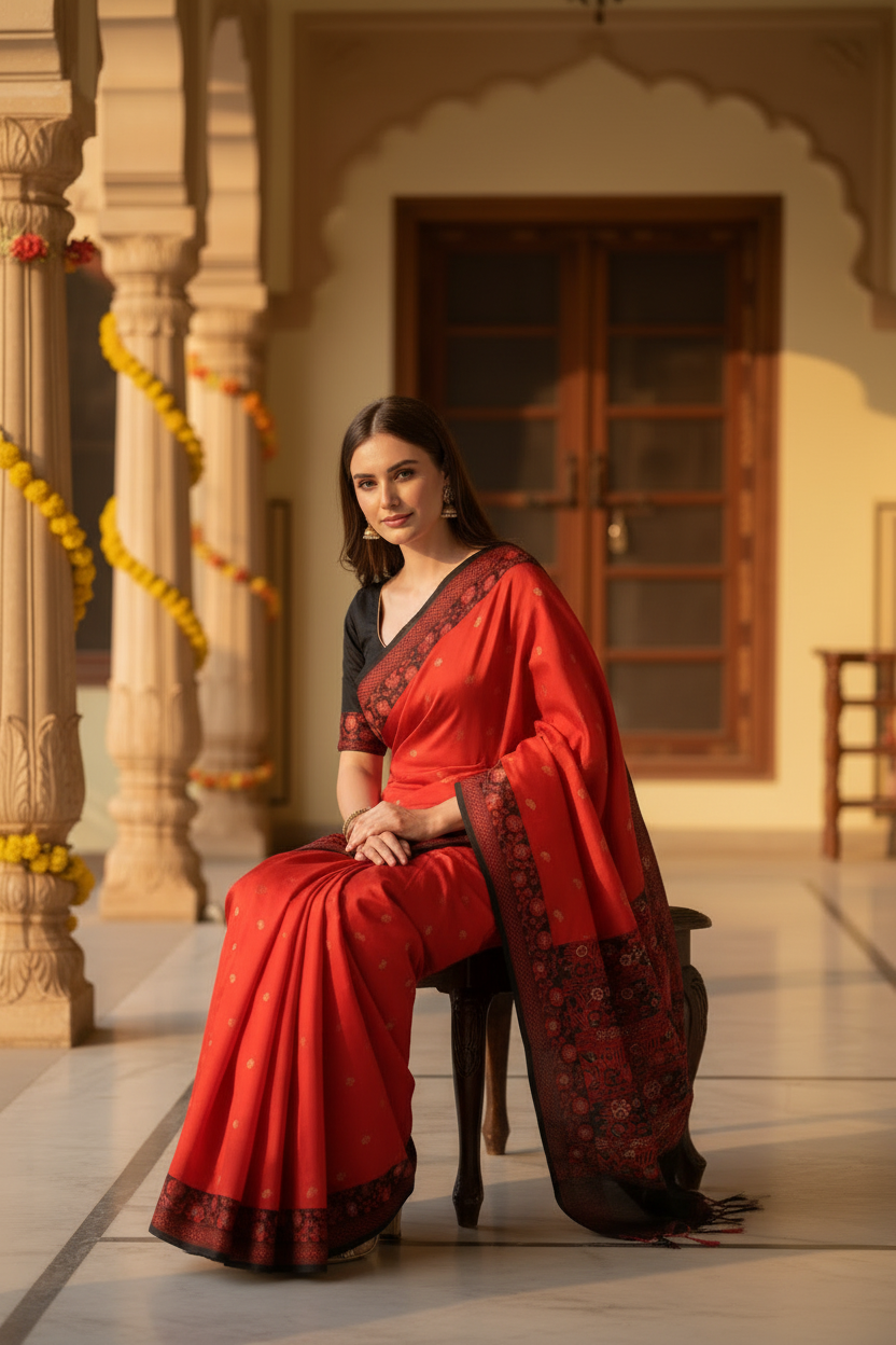 Woven, Self Design Banarasi Silk Blend, Pure Silk Saree