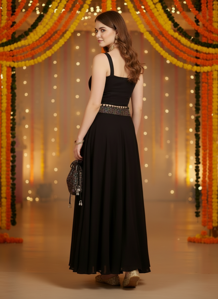 Party Wear Lehenga with fancy sequenced work