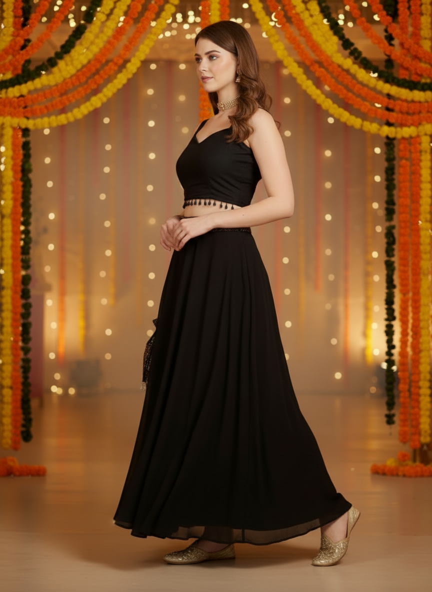 Party Wear Lehenga with fancy sequenced work