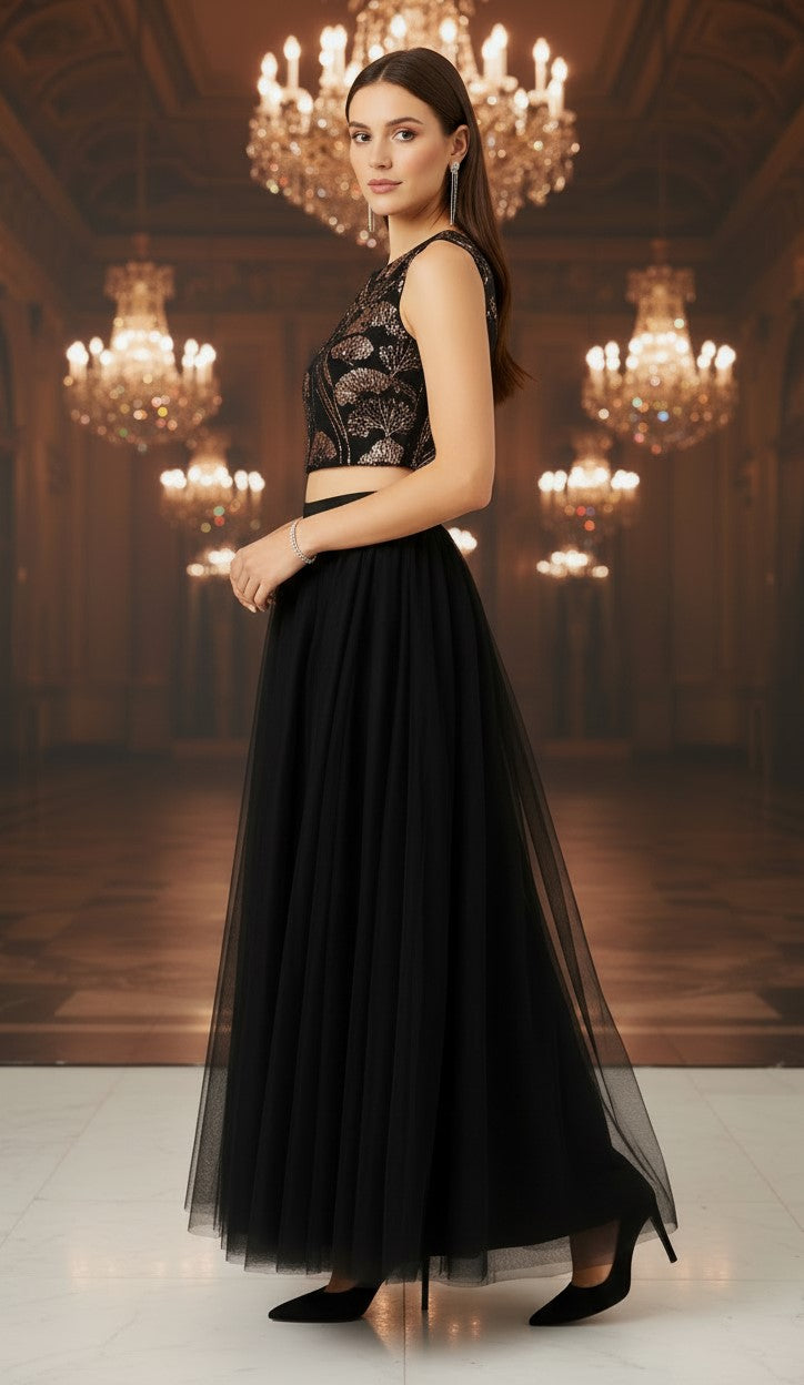 Two Piece Black Dress